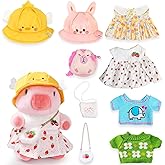 TITQWOP Capybara Plush Toy Capybara Plush with 9 Clothes and Accessories Super Soft Capybara Stuffed Animal for Kids Girls Boys 10.2inch (Cute Dress Capybara)