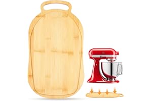 Ottkids Mixer Slider Mat Compatible With KitchenAid 4.5-5 Qt Tilt Head Stand Mixer,Bamboo Appliance Sliding Mat Pad,Kitchen Countertop Storage Accessories Mixer Moving Tray Attachments,with Handle