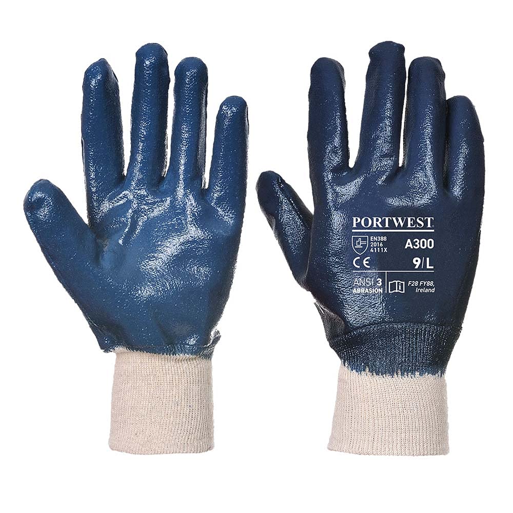 Portwest Nitrile Knitwrist, Color: Navy, Size: XXL, A300NARXXL