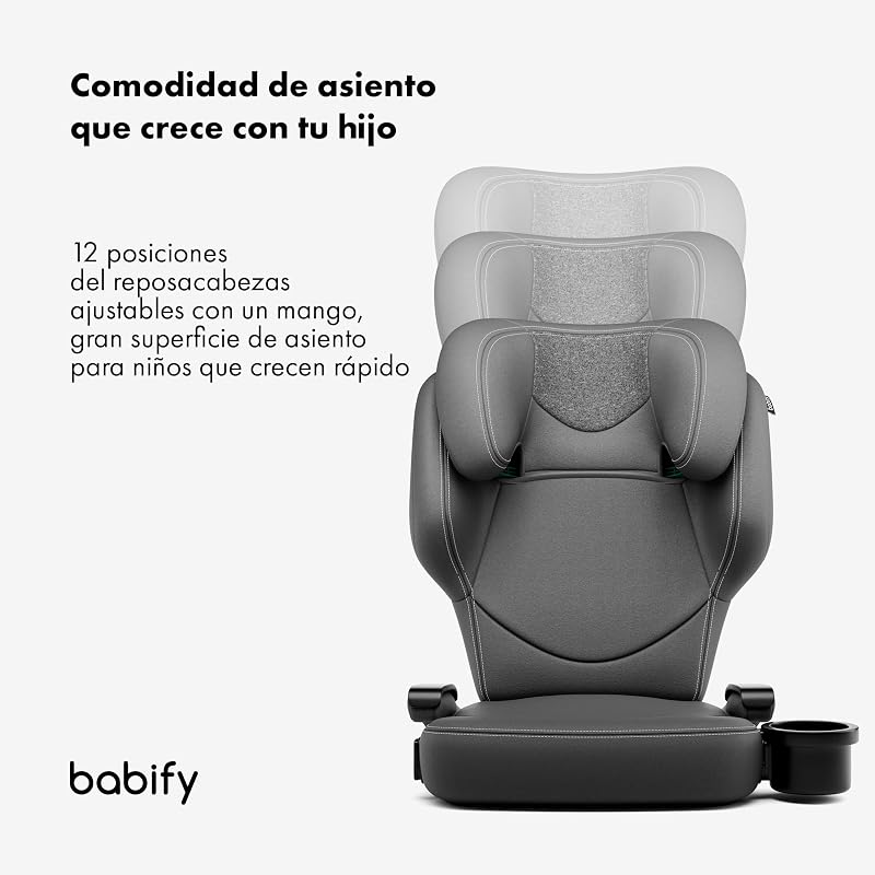 Assento de carro infantil babify de 3 a 12 anos, assento de bebê isofix, assento de carro ajustável para bebês e crianças, assento de carro portátil seguro para meninas e meninos, confortável e resistente, assento de carro