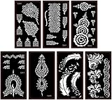 XMASIR 30 Sheets Indian Temples Tattoo Stencils Body Art Painting Templates Kit view 5