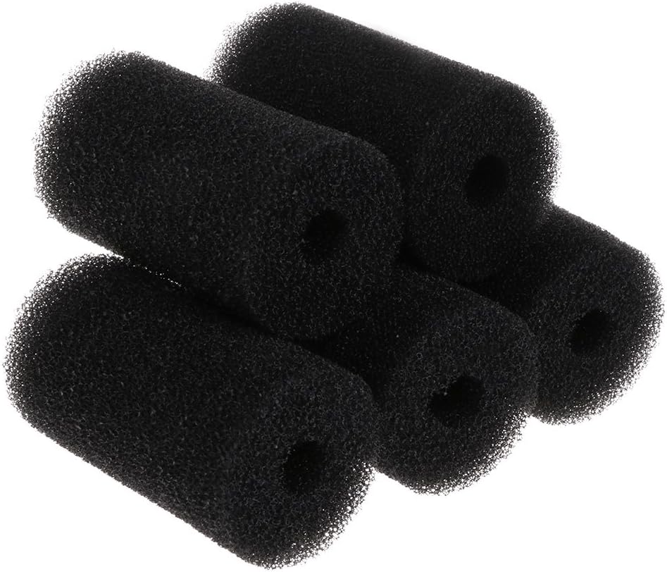 RingBuu 5 Pcs Sponge Aquarium Filter Protector Cover For Fish Tank Inlet Pond Black Foam (S)