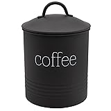 AuldHome Enamelware Black Coffee Canister; Modern