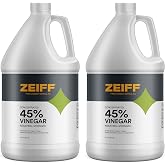 Zeiff 45% Pure Concentrated Vinegar - Technical Grade Acetic Acid Solution for Home and Outdoor Use - Cleaning Vinegar for Home &amp; Laundry - 2 Gallon