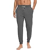 GYS Bamboo Viscose Men's Pajama Bottoms Soft Solid Jogger Sleep Pants with Pockets and Drawstring