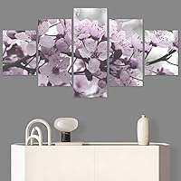 SIGNWIN 5 Panel Canvas Wall Art Modern Art Bouquet Colorful Decorative Elements Floral Multicolor Photography for Home Decorations Ready to Hang - 60