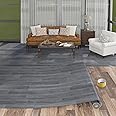 Freshtour Vinyl Flooring Roll, Versatile Removable PET Leather-Like Floor Covering, Waterproof & Durable, Easy Tape Installation, Cost-Effective for Any Room, Dark Grey Oak/ 32.29 Sq.ft (39.3" x 118")