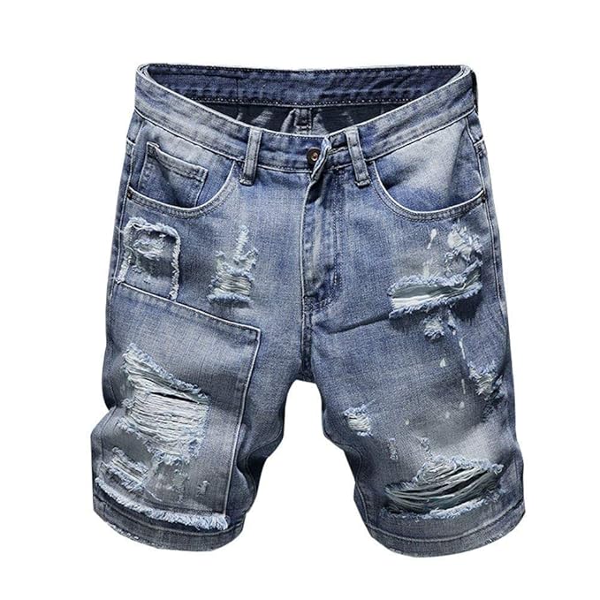 pantaloncini jeans strappati uomo