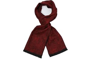sy soul young Long Cotton Scarf for Men - Warm Fringe Plaid Scarves With Luxurious Gift Box