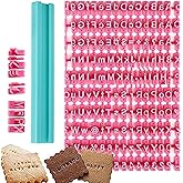 160 Letter Stamps Set for Fondant Clay Cookie Biscuit Stamps, Personalised Baking Alphabet Number DIY Words Message Stamp Mol