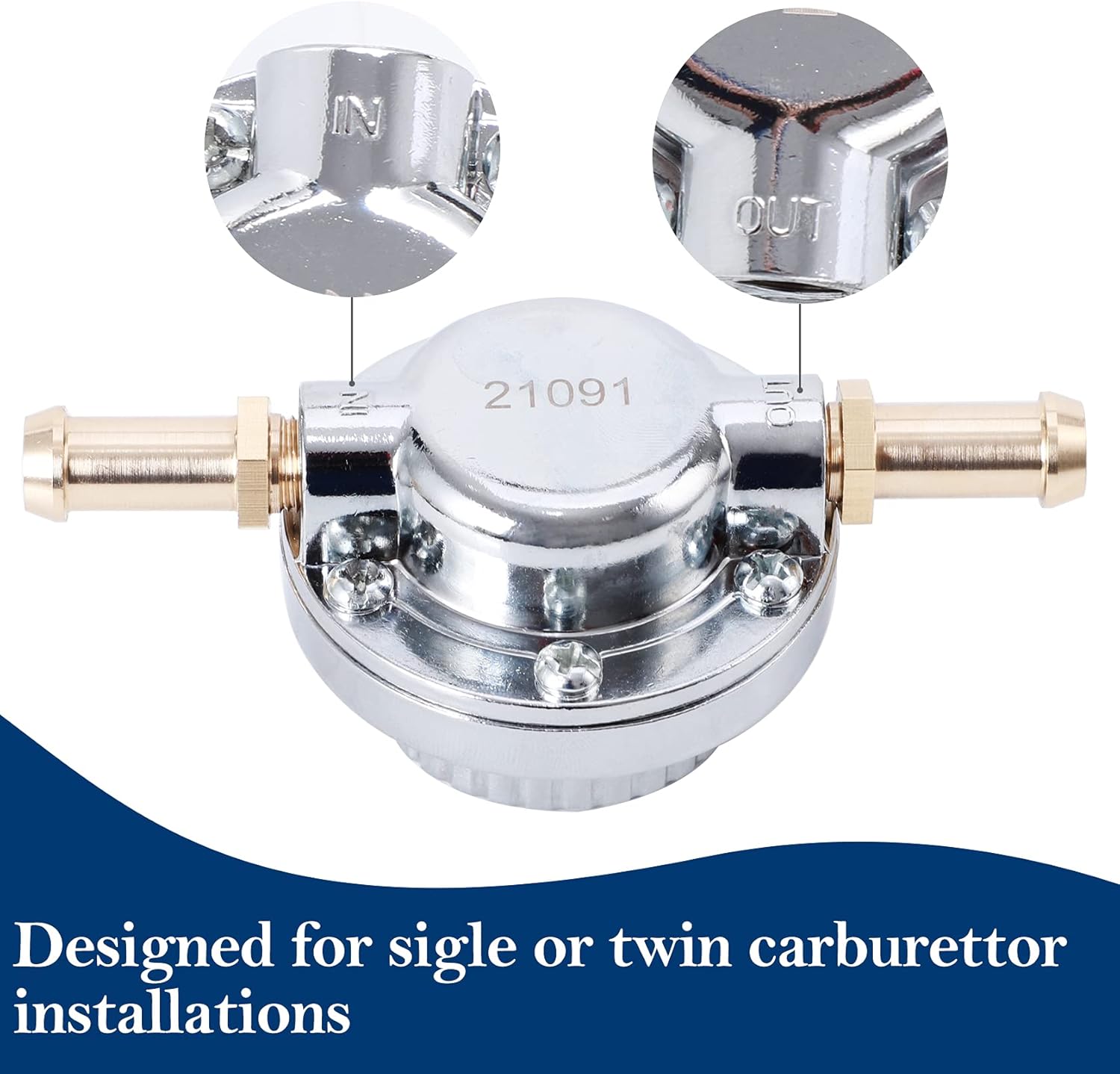 Fuel Injection Pressure Regulators & Accessories Manual Adjustable 15 PSI for Engine Carburetor