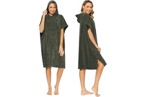 MWTA Surf Poncho Change Robe with Hood Thick Microfiber Wetsuit Changing with Pocket for water Sports Men and Women