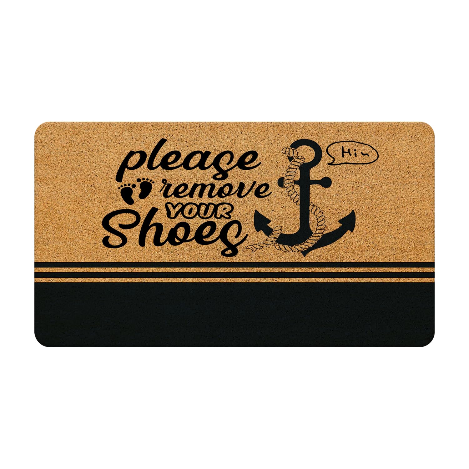 Photo 1 of Nogrit Nautical Door Mat, Anchor Decor Coir Doormat for Outdoor Entrance, Please Remove Your Shoes Door Mat, Front Door Mat Outside Entrance, 17x30