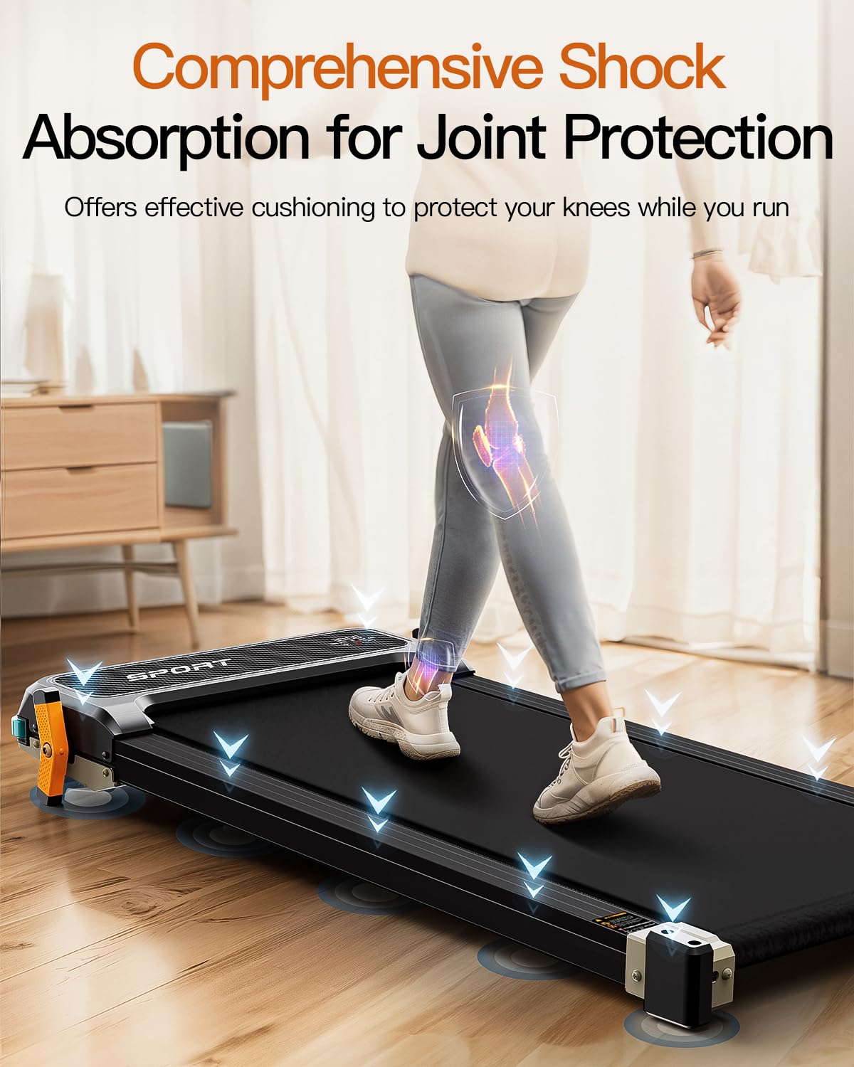 FUNRAY Versatile Walking Pad Treadmill with Incline - Dual-Sided Under Desk Treadmill with Foot Massage,2 in 1 Walking Machine for Home/Office with 330LBS Weight Capacity
