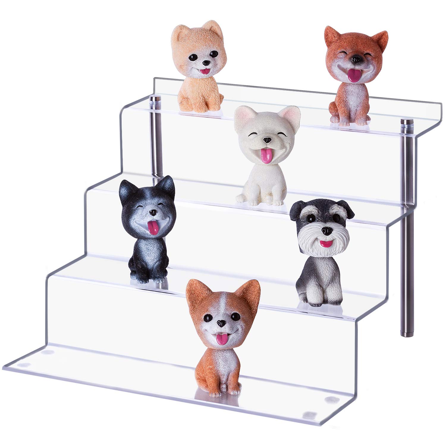 LileZbox Acrylic Display Risers Shelf for Figures, Clear Large 4-Step Display Stand for Display Or Collection, Cupcake Dessert Product-1 Pack(30x28x22cm) — image 1