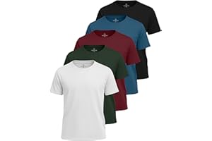 Real Essentials 5 Pack: Boys' Mesh Short Sleeve Athletic T-Shirt - Youth Kids Teens Active Basketball Tops (4-18 Years)