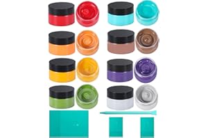 BOOLOOEN 8 Chalk Paste for Stencils and 4 Chalk Paste Spatulas, Chalk Paste Ink, Self-Adhesive Stencil Pigment Chalk Art Paste for Drawing on Wooden Boards and T-Shirts