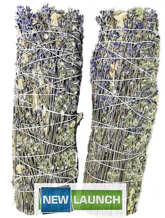 ExcIdea Indian White Sage Bundle with Lavender Pack of 2 Home Cleansing Blessing Manifesting