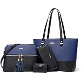 Women Fashion Handbags Wallet Tote Bag Shoulder Bag Top Handle Satchel Purse Set 4pcs