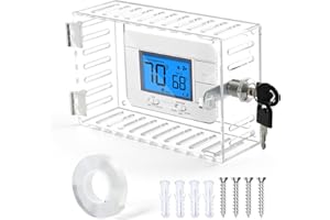SUTINE Thermostat Lock Box, Thermostat Cover with Lock for Smart Thermostats for Home, Universal Thermostat Lock Box with Key, Clear Lock Box Thermostats Guard for Ac Thermostat 1 Pack