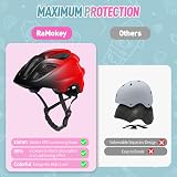 RaMokey Kids Bike Helmet 5-14 Yrs, Cycle Helmet with Visor, 50-56CM, CE view 2