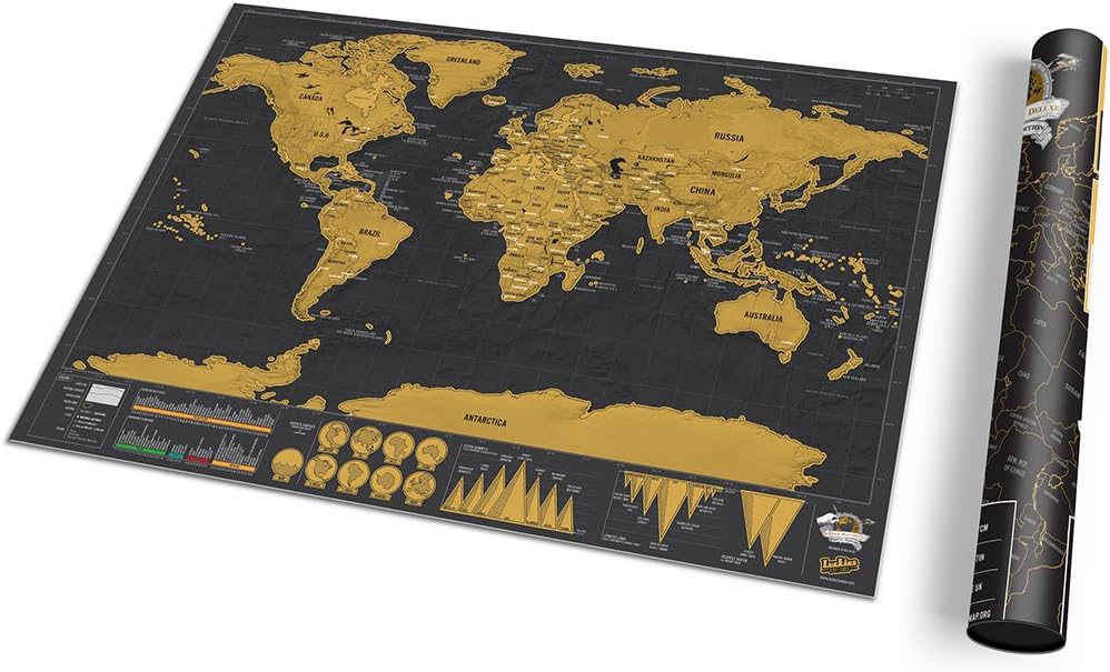 Small World Scratch Map World Travel Map With Carrying Tube Deluxe