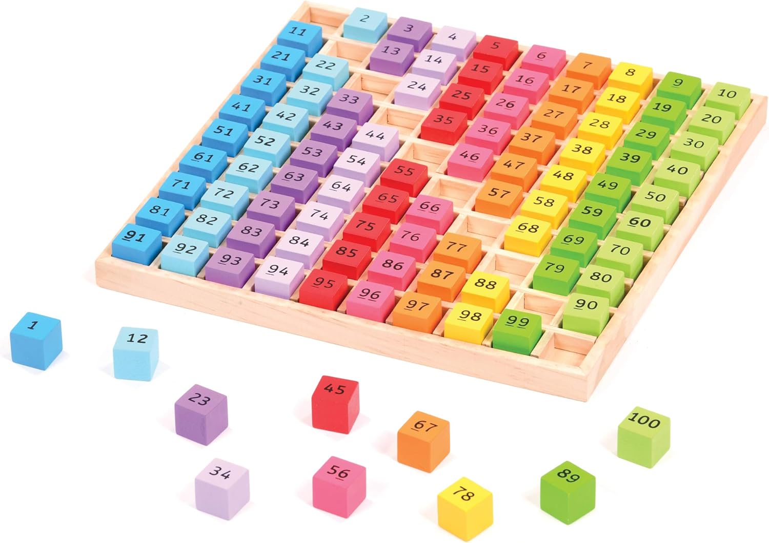 Early Excellence 1100 Number Tray Childrens Maths Counting Wooden