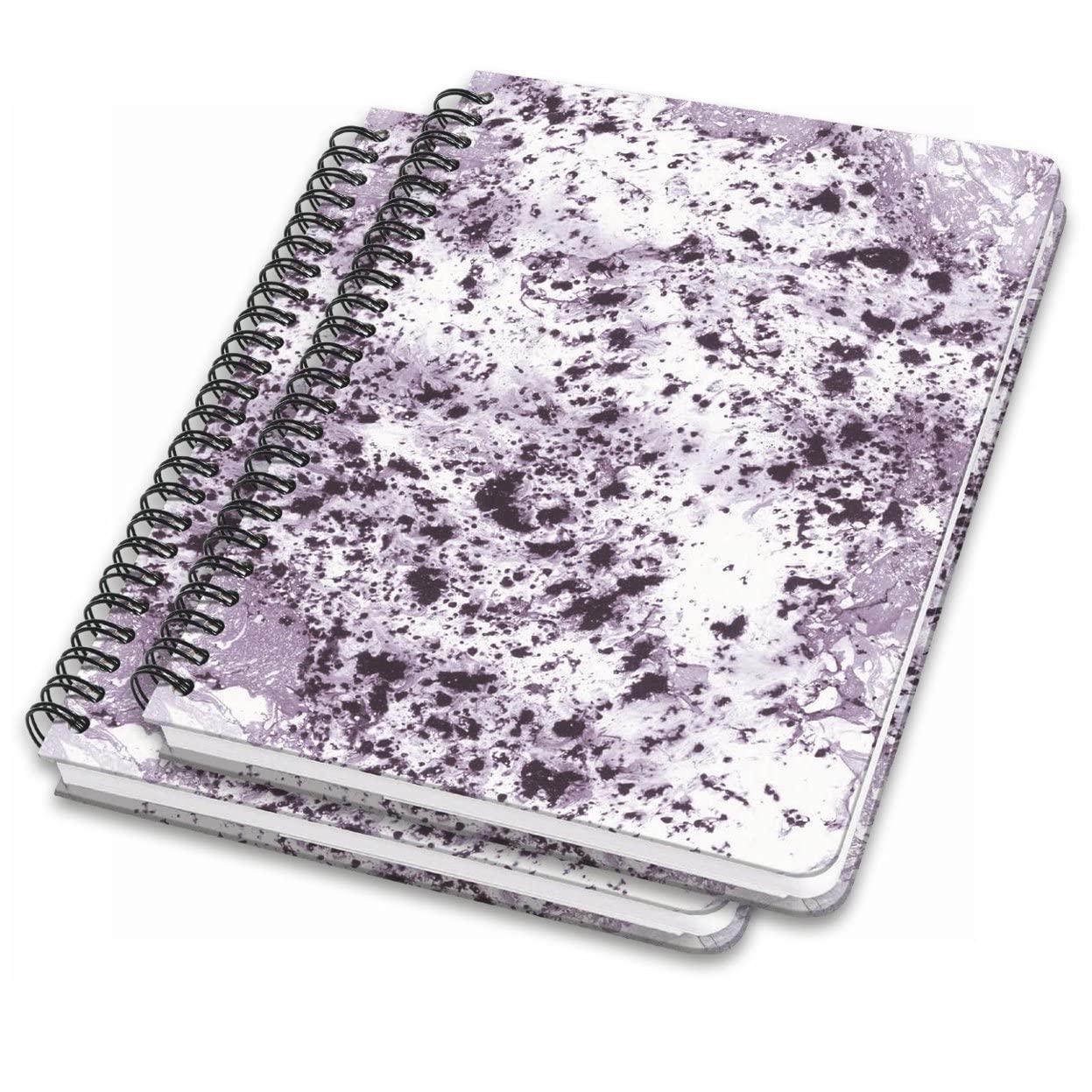 SIGEL JN606 Spiral notebook basic, A5, dotted, hardover, marble pattern, violet/White, 2 Pieces - Jolie