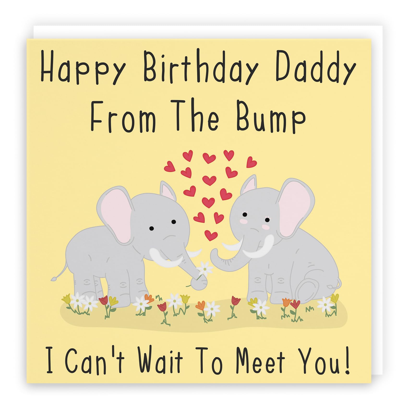 Hunts England - Large Daddy From The Bump Birthday Card - I Cant Wait To Meet You - Urban Colour Collection - Large - 210 x 210 mm - Cute Fun Card