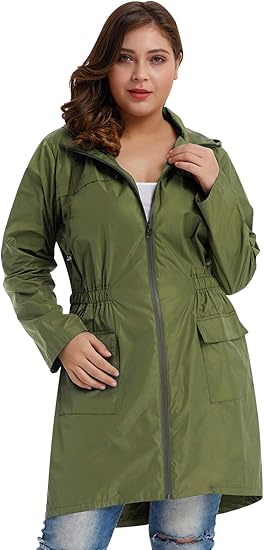 plus size long coat with hood