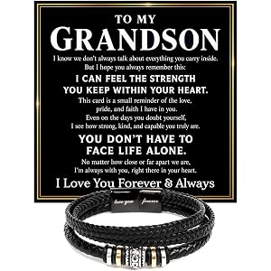 Mapileng To My Grandson Love You Forever Bracelet From Grandparent With Heartfelt Message & Elegant Box, Gift For Son From Gr