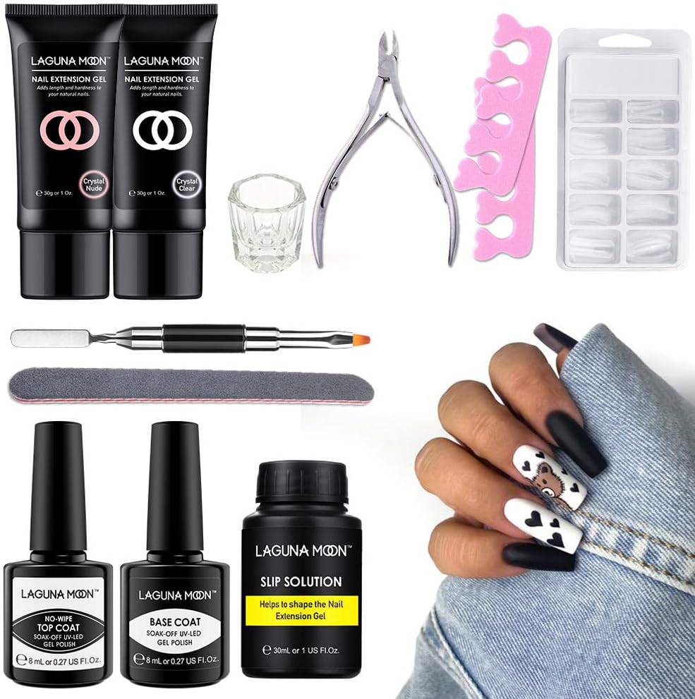 Lagunamoon Gel Nagellack – UV/LED-Gel, Farbe Weiß & Schwarz, 8 Ml, Für Langanhaltende Maniküre