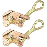 2 Pack 2T Cable Grip, 4409 lbs Wire Gripper, Wire Rope Tightener, Cable Pulling Tool, Carbon Steel Wire Stretcher with Swing Latch, Steel Cable Puller Tool for Wire Rope, Electricity, Industry