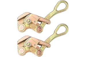 BIUGAAUFAI 2 Pack 2T Cable Grip, 4409 lbs Wire Gripper, Wire Rope Tightener, Cable Pulling Tool, Carbon Steel Wire Stretcher with Swing Latch, Steel Cable Puller Tool for Wire Rope, Electricity, Industry