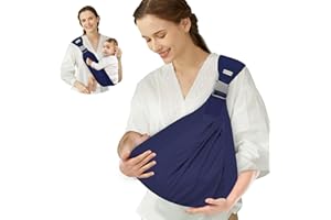 MCOBITBA Adjustable Baby Carrier for Newborn, Lightweight Baby Carrier, One Shoulder Baby Carrier for Toddler Up to 45lbs (Dark Blue)