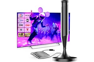 ATOMDREAM TECH TV Antenna Indoor – Digital Indoor HDTV Aerial with Magnetic Base – 360° Reception Free Broadcast Channels – Universal Antenna for Smart TV, Supports 8K 4K 1080P – 16ft Coaxial Cable