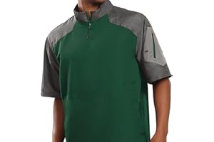 Holloway Raider Pullover Cage Jacket - Weather-Resistant Quarter Zip Athletic Wear with Sleeve Pocket