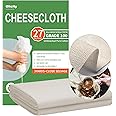 Olicity Cheese Cloths, Grade 100, 27 Sq Feet, Reusable Cheese Cloth with Closed Edges Fabric Fine Mesh Cloth, Unbleached Cotton Muslin Cheesecloth for Straining, Cooking, Rice, Sushi, Crafts - 3 Yards