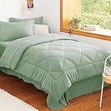 CozyLux Twin Comforter Set with Sheets Sage Green