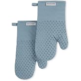 KitchenAid Asteroid Oven Mitt Set, 7"x12.5", Fog Blue, 2 Piece