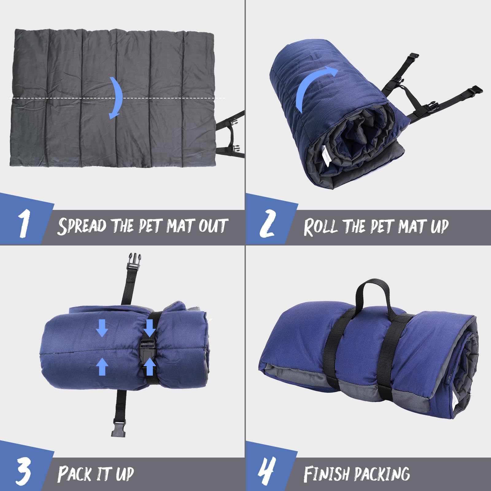 Nobleza wasserdichte Hundematte für Outdoor, Waschbare Große Hundedeck für Unterwegs, Faltbar Reisedecke für Hunde, Tragbare Hundebett, 110x68 cm 5