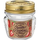 Bormioli Rocco Quattro Stagioni Mini Glass Canning Jar with Lid, 2.75 oz., Set of 12