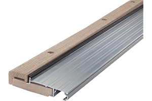 M-D Building Products 76281 4-9/16 in. x 1-1/8 in. x 73 in. Silver Adjustable Aluminum & Hardwood Threshold