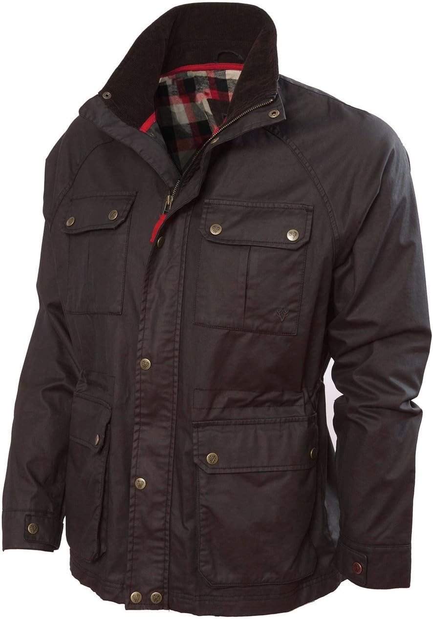 Vedoneire Mens Wax Jacket (3050 Brown) Motorbike Style Designer Coat from Ireland