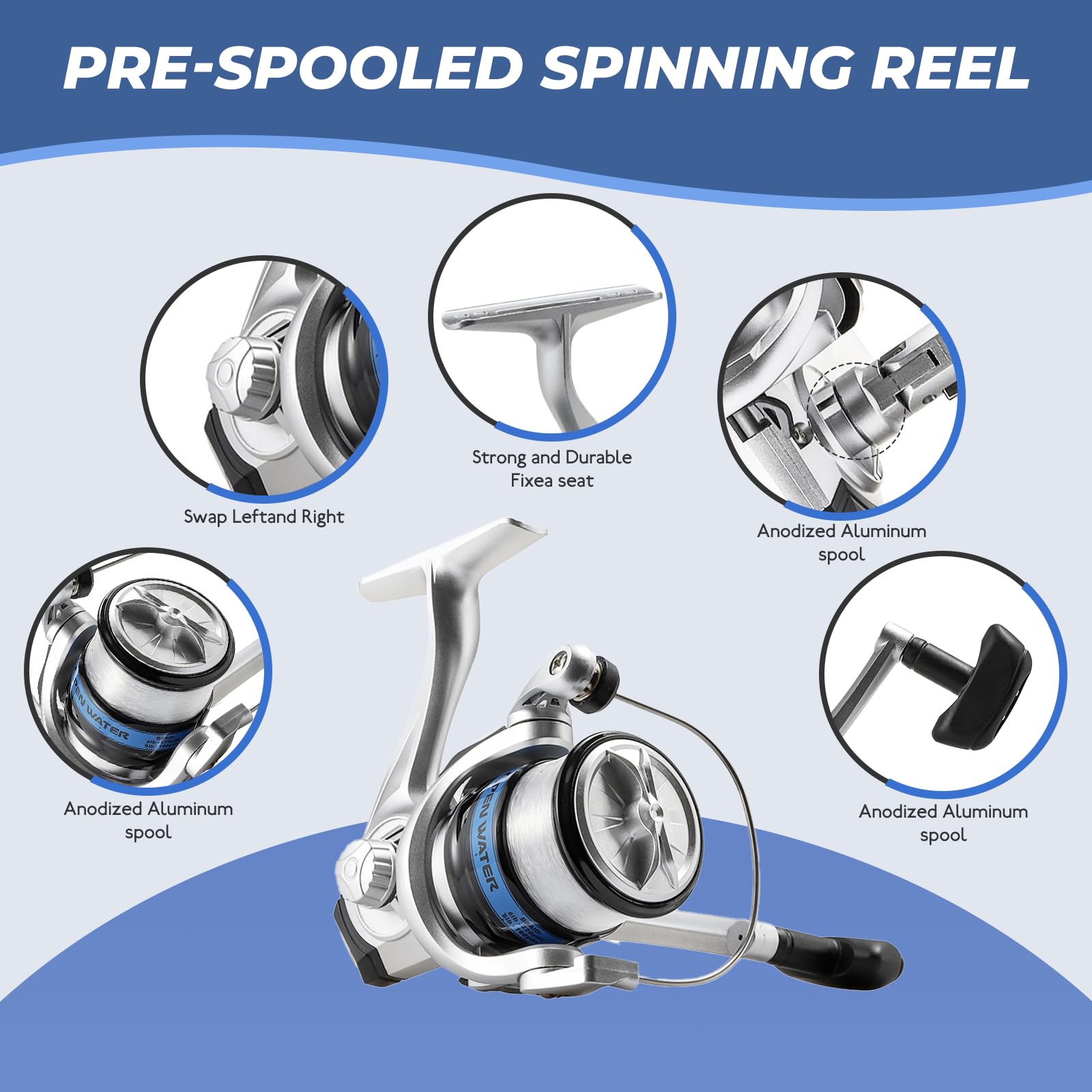 Telescopic Fishing Rod and Reel Combo, 2PCS 5.9FT Collapsible Fishing Pole Set with Pre-Loaded Spinning Reel Lures and Carrier Bag, Saltwater Freshwater Fishing Gear for Adults