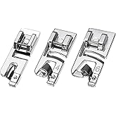 HARFINGTON 3pcs Narrow Rolled Hem Foot Set 3mm 4mm 6mm Low Shank Sewing Machine Presser Foot for Household Multi-Function Sewing Machines