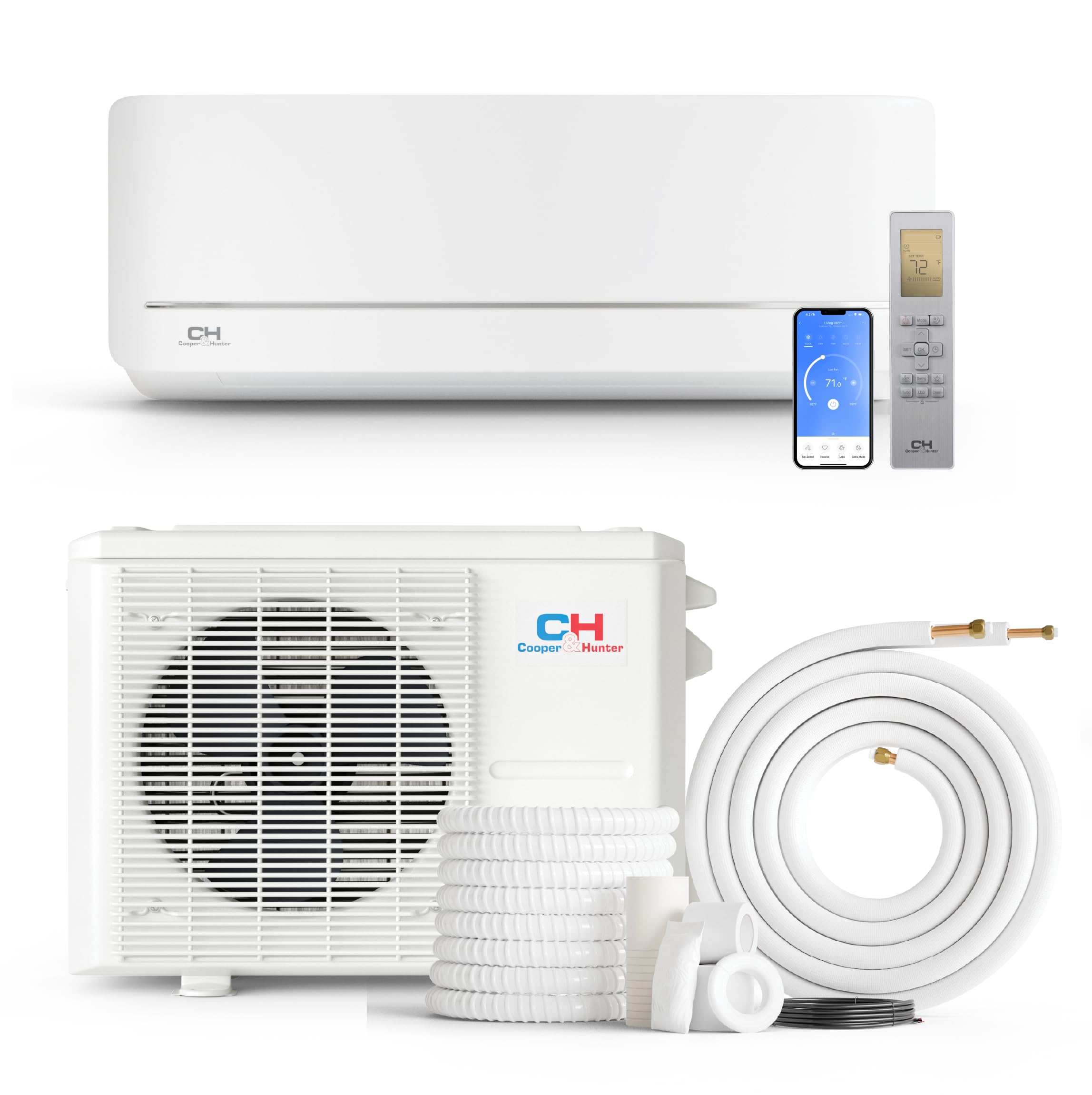 Photo 1 of ****SIMILAR***Cooper & Hunter 18,000 BTU 230V Wall Mount Ductless Mini Split Air Conditioner & Heat Pump – 19.2 SEER2 Inverter System – Includes 16FT Installation Kit & Smart Kit – Pre-Charged
