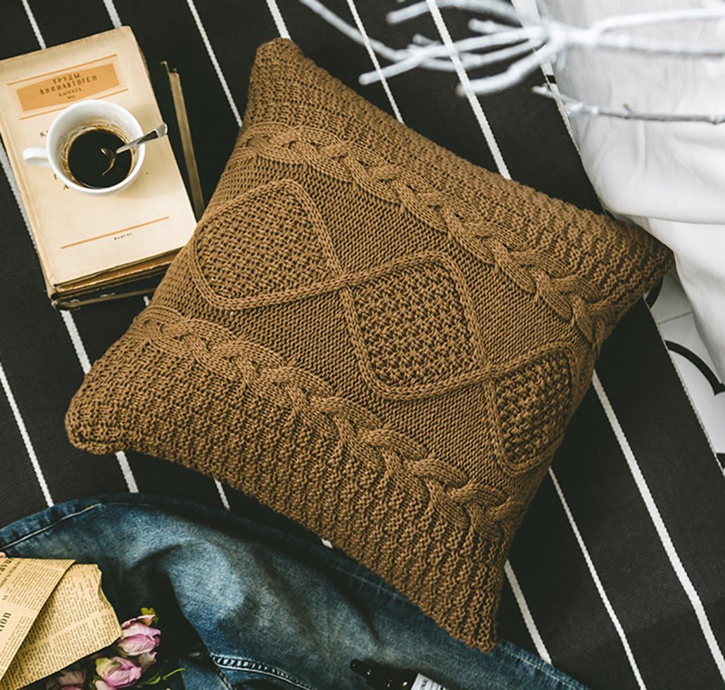 Amazon Com Anduuni Decorative Cotton Knitted Pillow Case Cushion