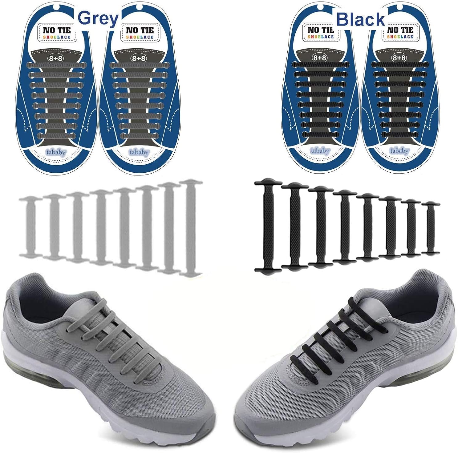 No Tie Shoelaces for Men and Women Waterproof Silicon Flat Elastic Athletic Running Shoe Laces