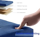BRIAN & DANY Folding Ottoman Storage Box with Wood Legs Navy 38cm view 6